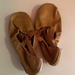 Well worn Tan Ballet Dance Shoes